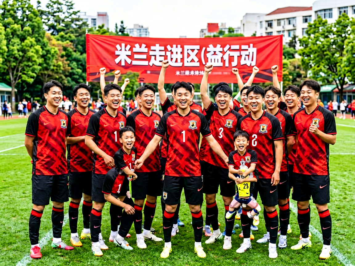 球迷参与俱乐部社区公益活动的合影